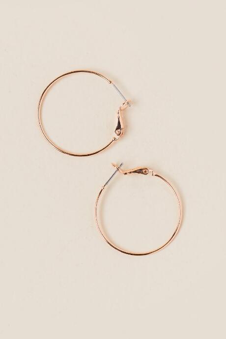 Francesca's Courtney Hoop Earring In Rose Gold - Rose/gold