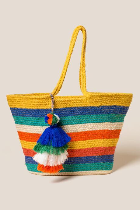 Francesca's Kris Sunshine Striped Tote - Multi
