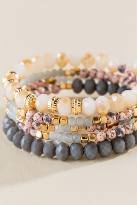 Francesca's Londyn Semi Precious Coil Bracelet - Gray