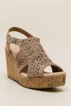 Jellypop Ariel Woven Chopout Wedge - Taupe