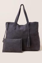 Francesca's Gina Suede Tote - Gray