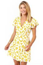 Francesca's Janice Floral Wrap Dress - White