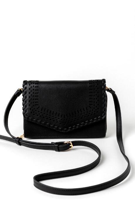 Francesca's Molly Perforated Wallet - Black
