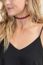 Francesca Inchess Cassidy Burgundy Choker Set - Burgundy