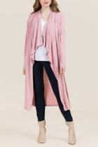 Alya Kay Drape Front Hacci Cardigan - Blush