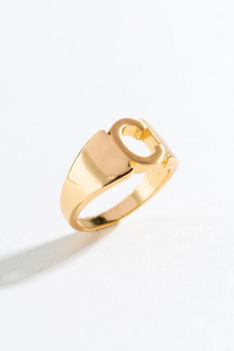 Francesca's C Block Letter Ring - C