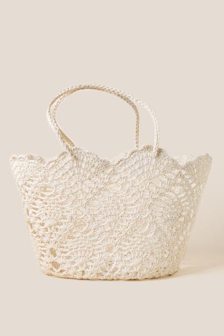 Francesca's Roweena Crochet Tote - Ivory