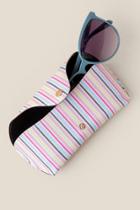 Francesca's Nixie Stripe Sunglasses Case - White