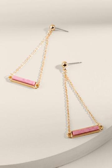 Francesca's Vivi Bar Drop Earrings - Pale Pink