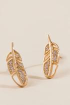 Francesca Inchess Mikos Feather Crawler Earrings - Gold