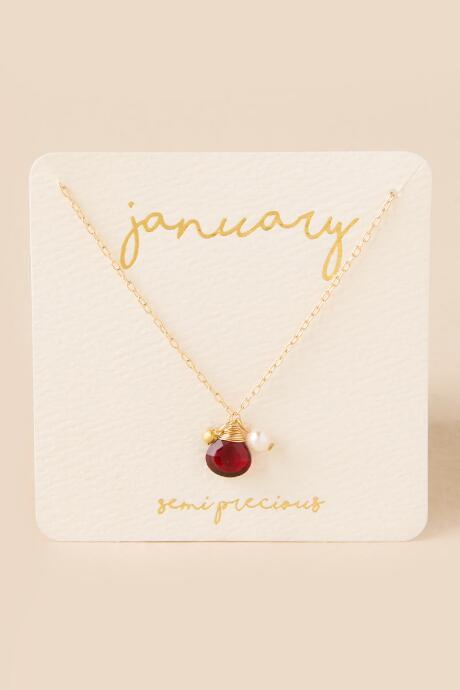 Francesca's January Birthstone Charm Pendant - Burgundy