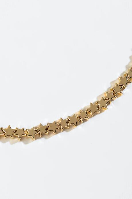 Francesca's Cecilia Metal Stars Strand Necklace - Gold