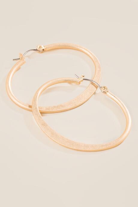 Francesca's Kendra Textured Hoop Earrings - Gold