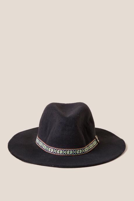 Francesca's Joss Aztec Panama Hat - Black