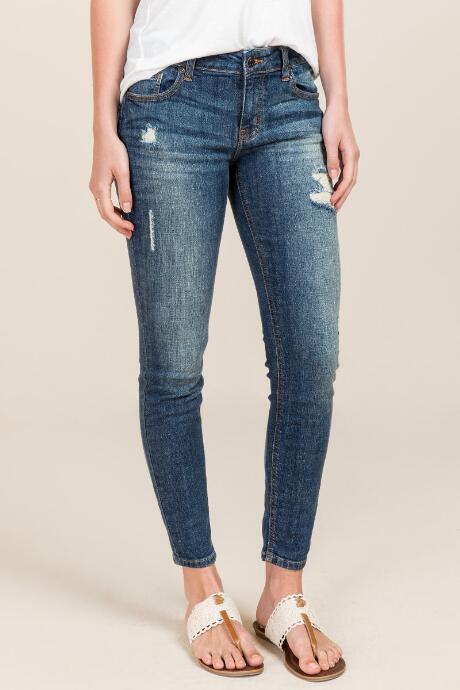 Eunina Dark Distructed Skinny Jeans - Dark