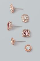 Francesca's Dahlia Rose Gold Stud Set - Rose/gold