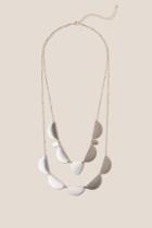 Francesca's Sia Crescent Layered Necklace - Silver