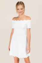 Mi Ami Killian Scallop Edge A-line Dress - White