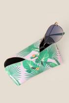 Francesca's Hanalei Palm Print Sunglasses Case - Pink
