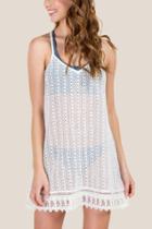 Francesca's Sebella Crochet Lace Swim Cover-up - Ivory