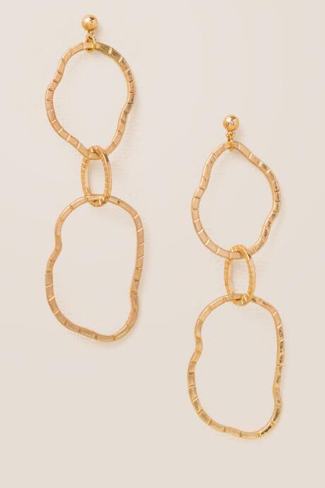 Francesca's Adrienne Linked-shapes Earrings - Gold