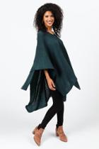 Francesca's Susie V Neck Poncho - Forest