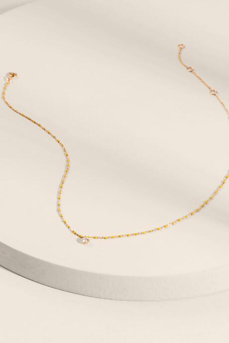 Francesca's Kenzie Enamel Chain Choker - Marigold