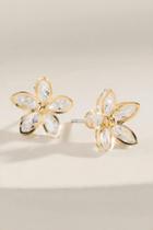 Francesca's Rowan Floral Stud Earrings - Crystal
