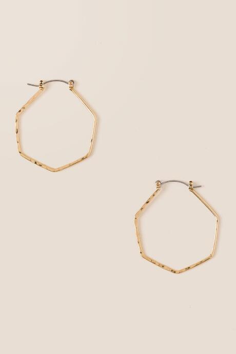 Francesca's Avery Hammered Hexagon Hoop Earring - Gold