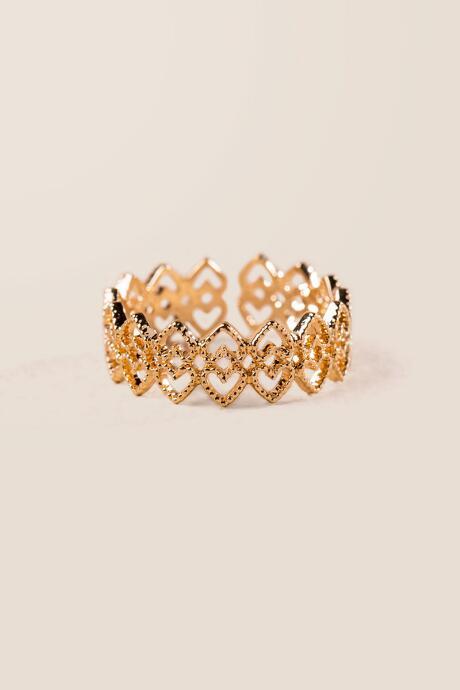 Francesca's Juliet Upside Down Hearts Ring - Gold