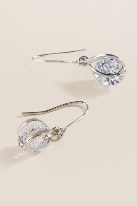 Francesca's Stella Cubic Zirconia Drop Earrings - Crystal