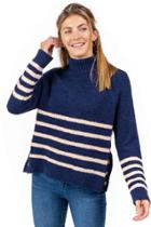 Francesca's Kaden Turtleneck Sweater - Navy
