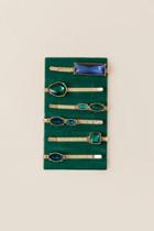 Francesca's Norah Jeweled Hair Pin Set - Green