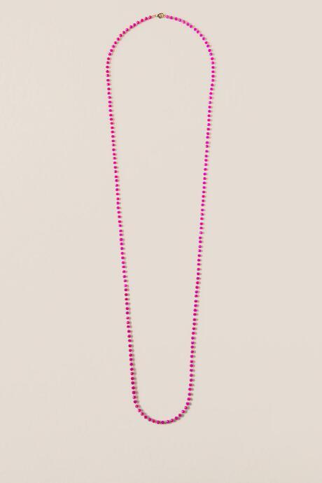 Francesca's Lila Beaded Necklace - Fuchsia
