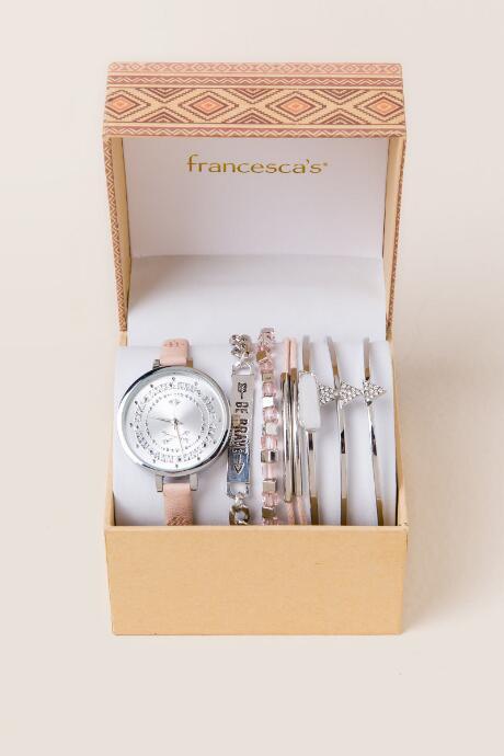 Francesca's Be Brave Watch Box Set - Blush