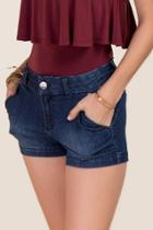 Harper Mid Rise Clean Denim Shorts - Dark