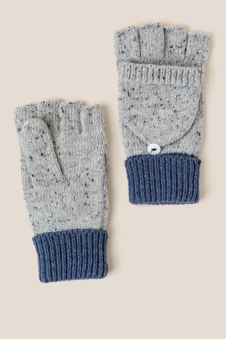 Francesca Inchess Melody Speckled Flip Top Gloves - Navy