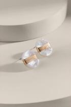 Francesca's Makayla Wire Wrapped Stud Earrings - White