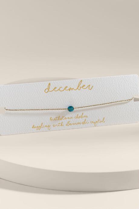 Francesca's December Birthstone Choker With Swarovski&reg; Crystal - Turquoise
