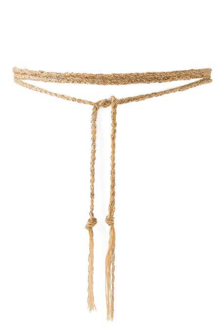 Francesca's Alaina Chain Self Tie Choker - Tan