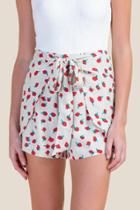 Francesca Inchess Layla Front Tie Apple Shorts - Red