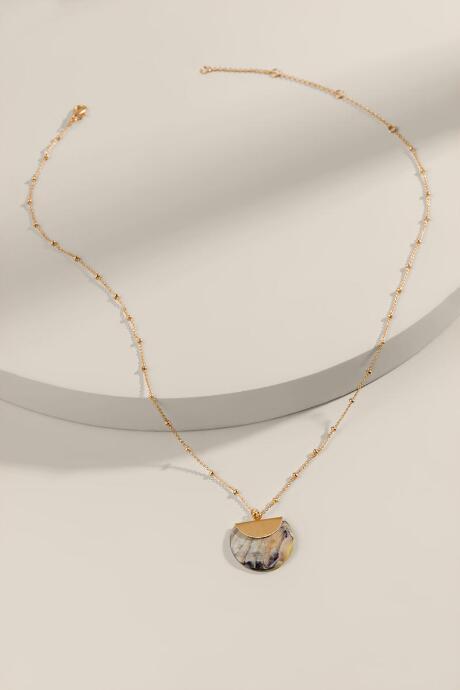 Francesca's Abigail Circle Pendant Necklace - Pearl