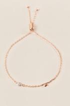 Francesca's K Cubic Zirconia Initial Pull Tie Bracelet In Rose Gold - Rose/gold