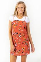 Francesca's Lenora Floral Slip Dress - Coral