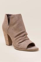 Report Rhodes Perforated Peep Toe Bootie - Taupe