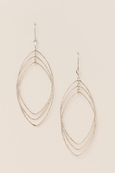 Francesca's Vicky Triple Open Drop Earring - Silver