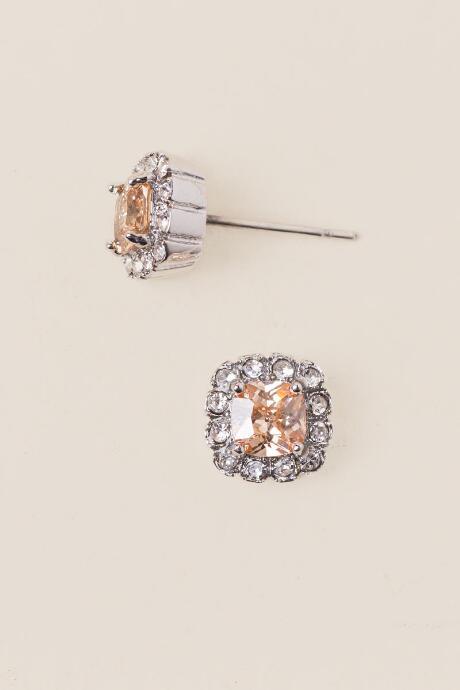Francesca's Ashlan Square Trim Stud Earring - Crisp Champagne