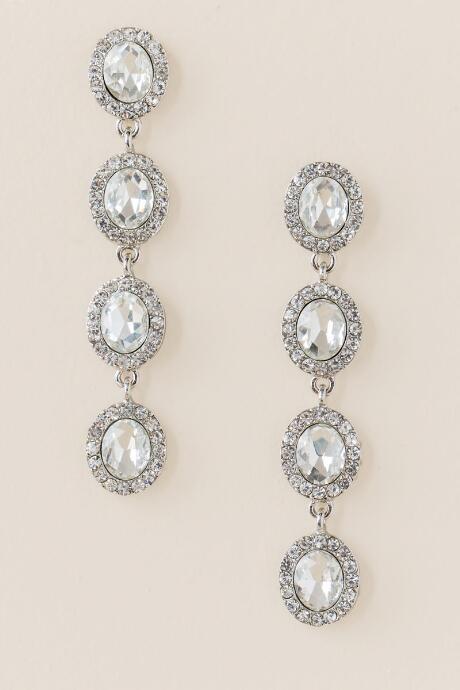 Francesca's Gia Circle Drop Chandelier Earring - Crystal