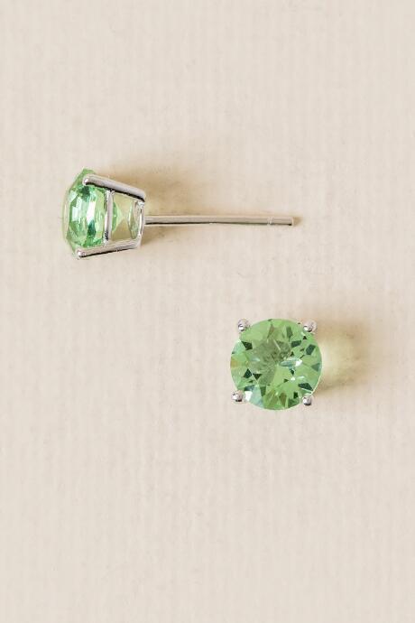 Francesca's Axelle Swarovski Stud Earring In Green - Green