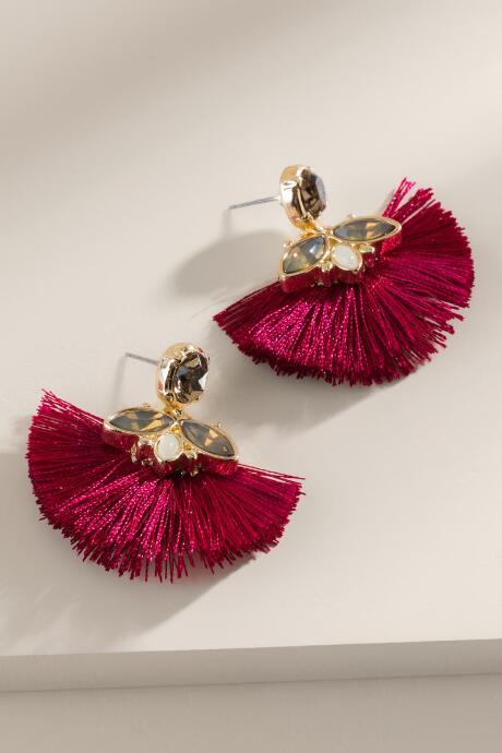 Francesca's Londyn Tassel Earrings In Magenta - Magenta